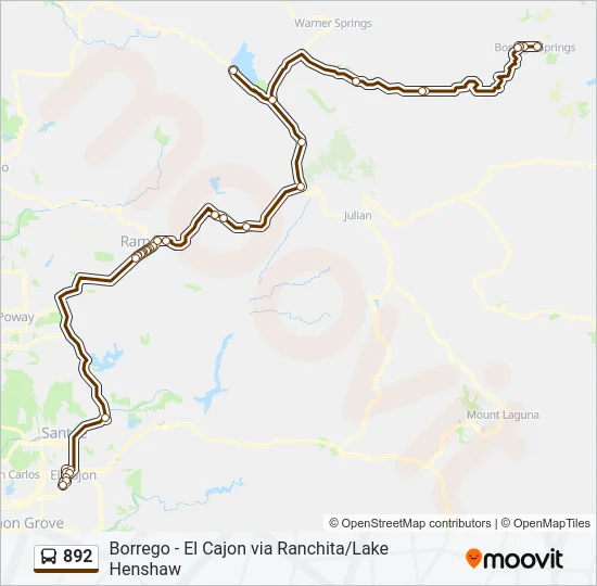 892 Bus Line Map