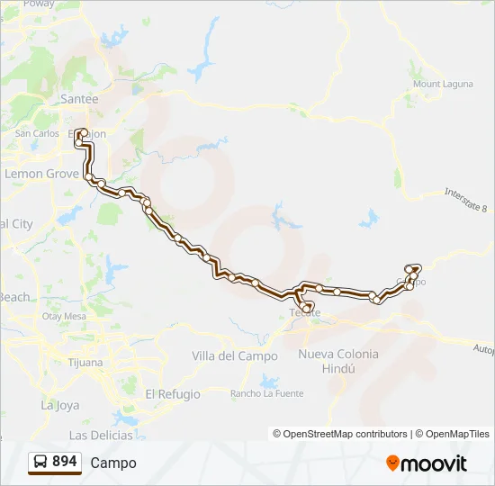 894 Bus Line Map