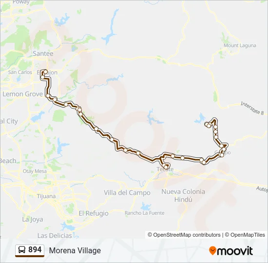 894 Bus Line Map