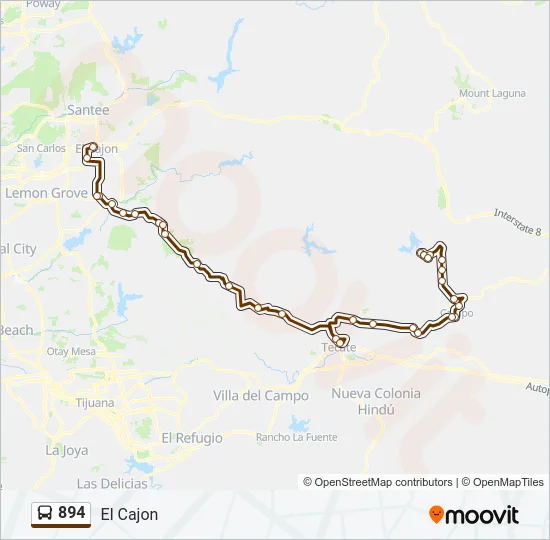 894 Bus Line Map