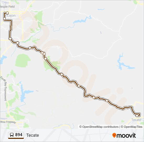 894 Bus Line Map