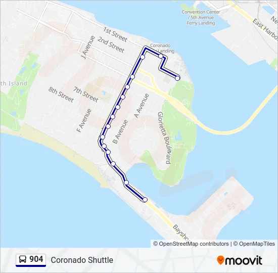 904 Bus Line Map