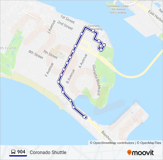 904 Bus Line Map