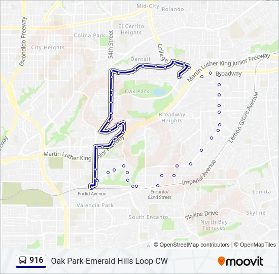 916 Bus Line Map