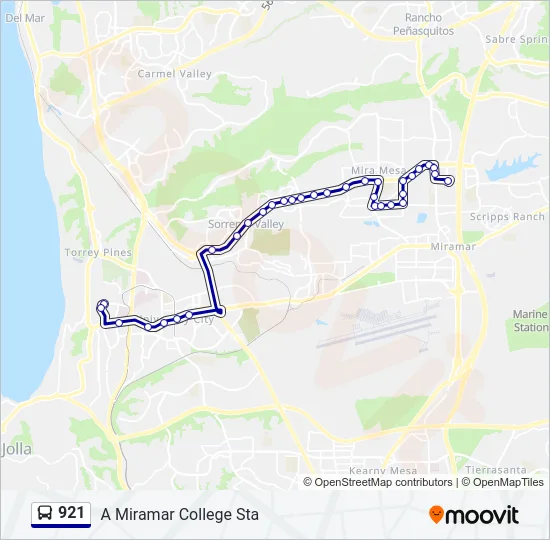 921 Bus Line Map