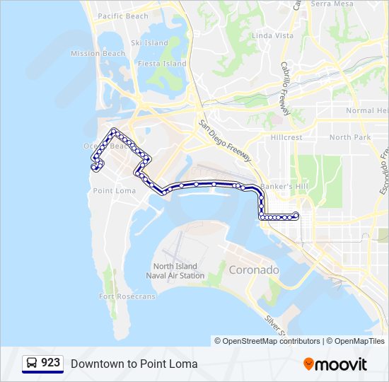 Mapa de 923 de autobús