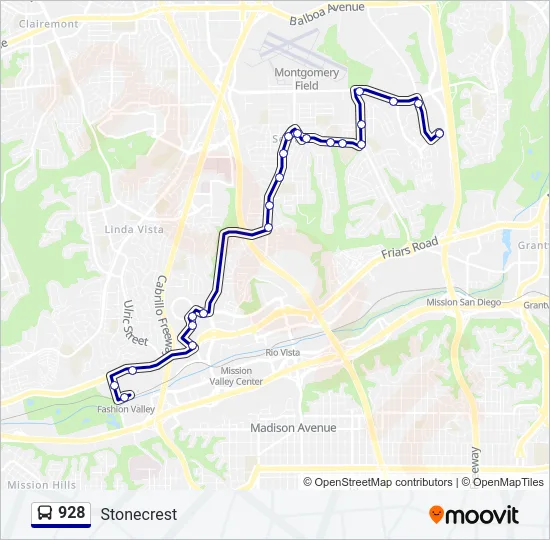 928 Bus Line Map