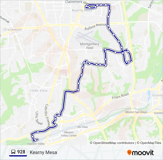 928 Bus Line Map