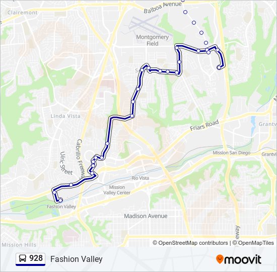 928 bus Line Map