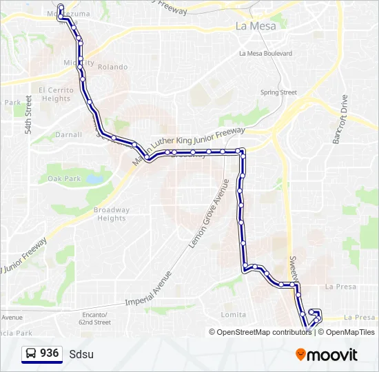 936 Bus Line Map