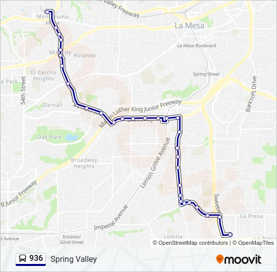 936 Bus Line Map