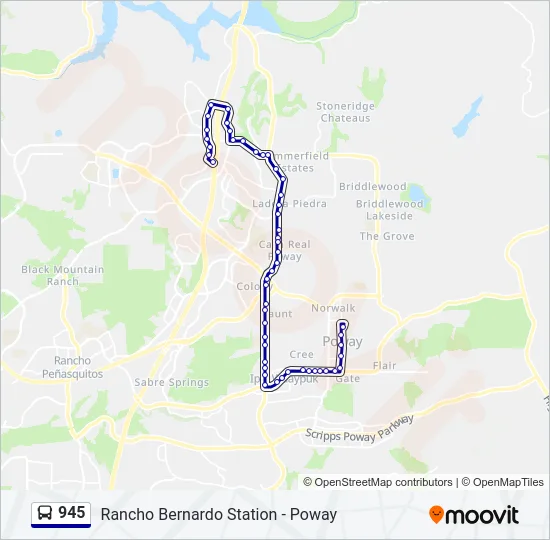 945 Bus Line Map
