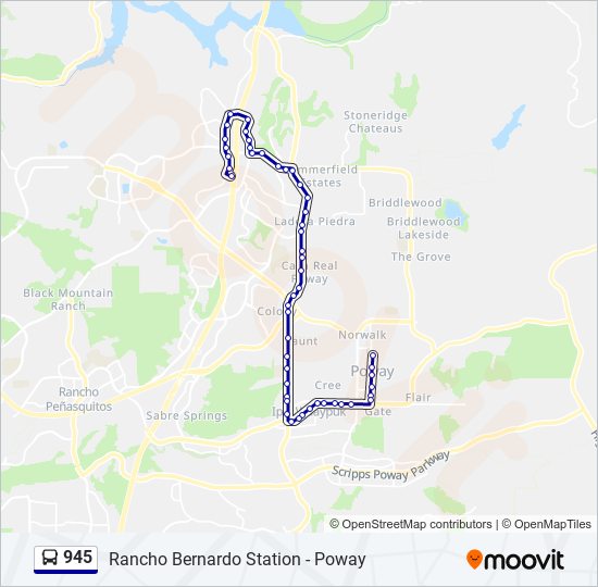 945 bus Line Map