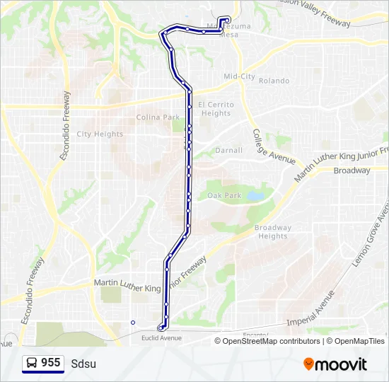 955 Bus Line Map
