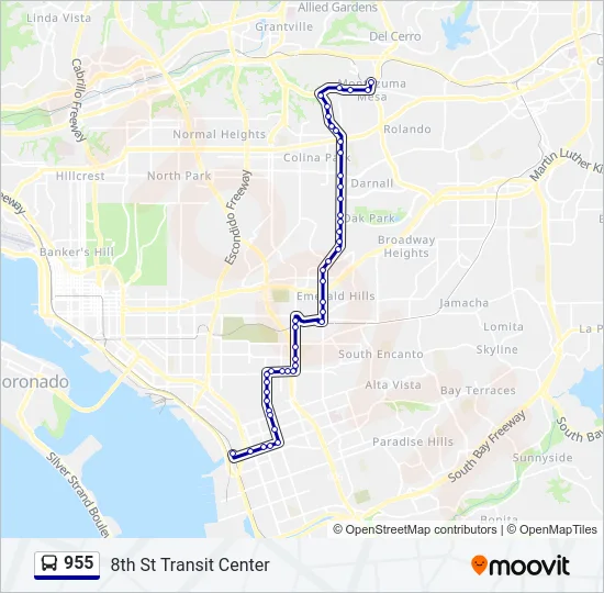 955 Bus Line Map