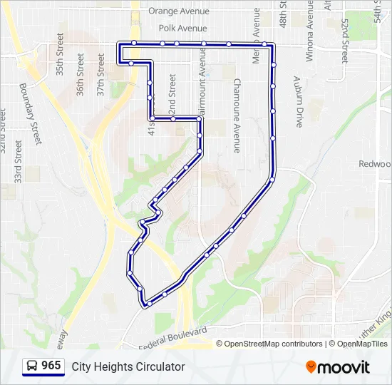 965 Bus Line Map