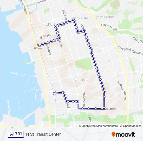 701 Bus Line Map
