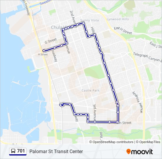 Mapa de 701 de autobús