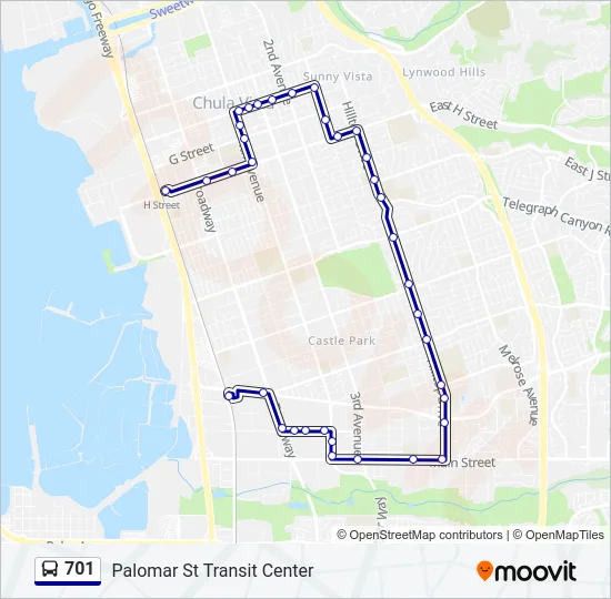 701 Bus Line Map