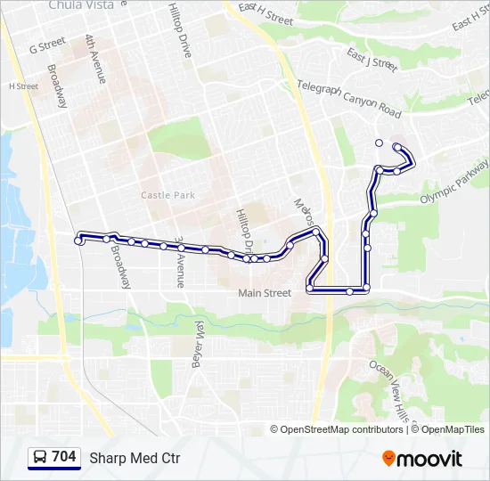 704 Bus Line Map