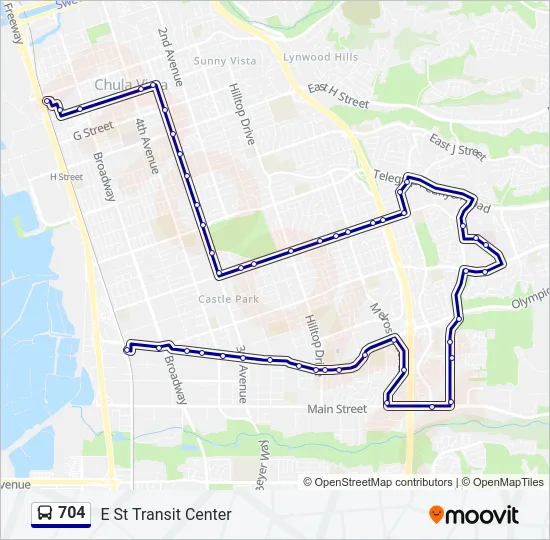 704 Bus Line Map