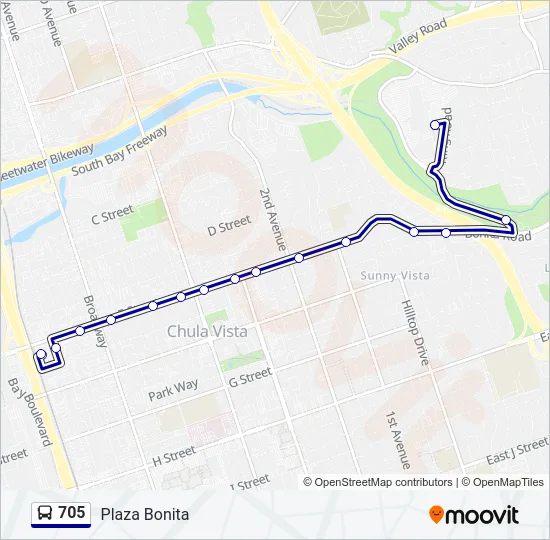 705 Bus Line Map