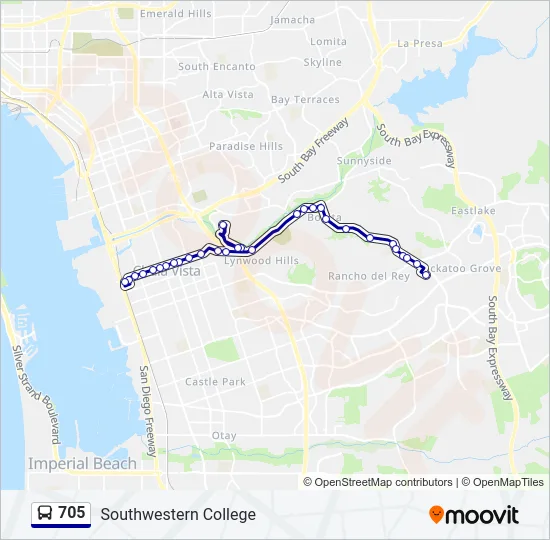 705 Bus Line Map