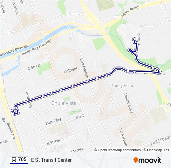 705 bus Line Map