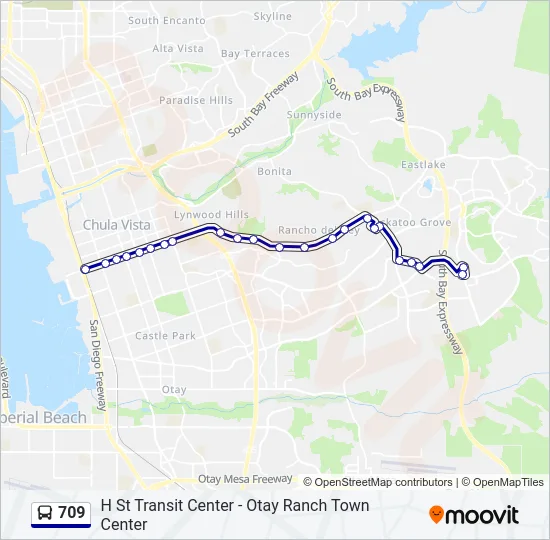 709 Bus Line Map
