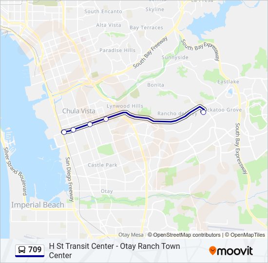 709 Bus Line Map