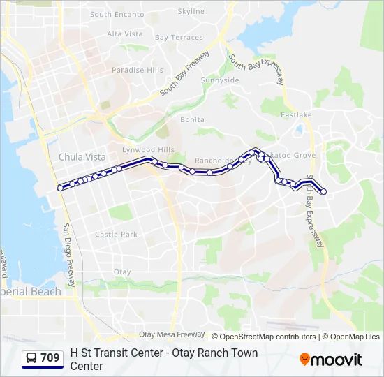 709 Bus Line Map