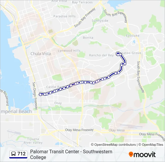 712 Bus Line Map