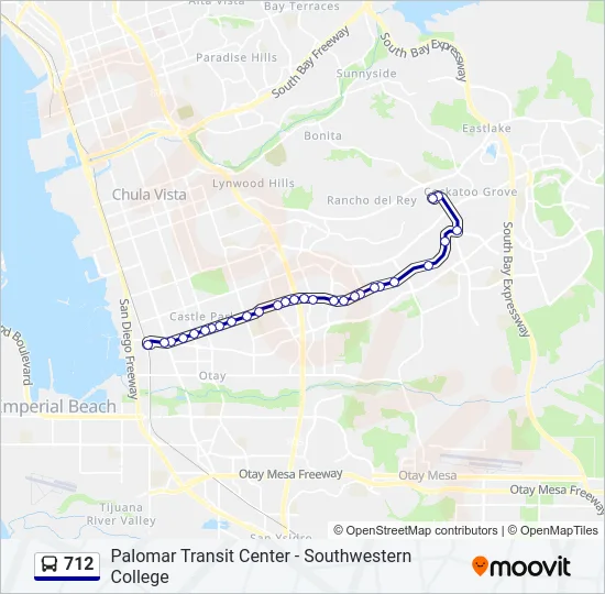712 Bus Line Map