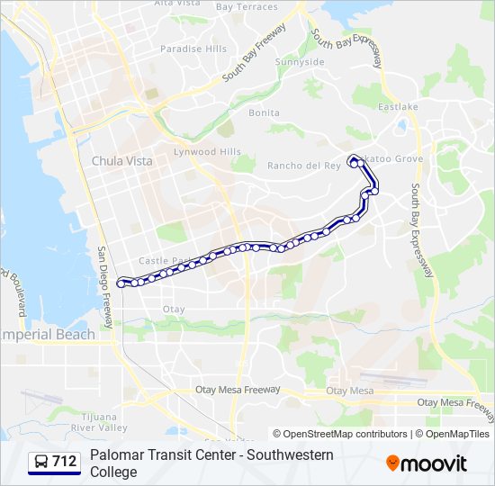 Mapa de 712 de autobús