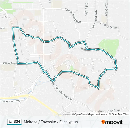 334 Bus Line Map