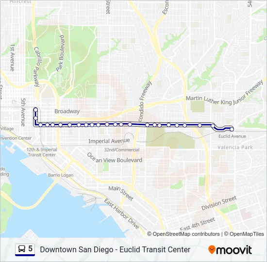 5 Bus Line Map