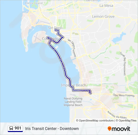 901 Bus Line Map