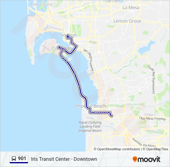 901 Bus Line Map