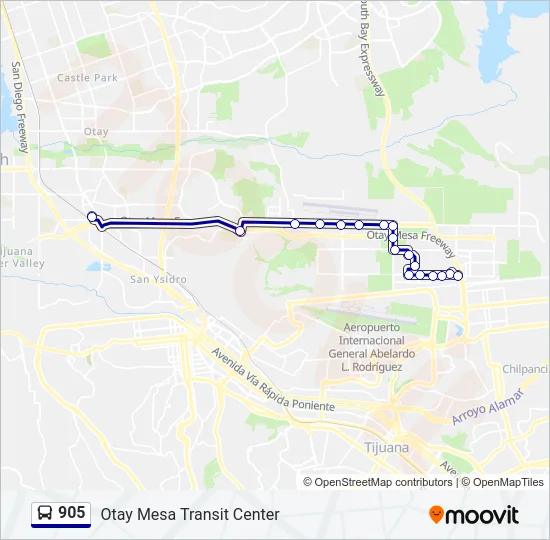 905 Bus Line Map