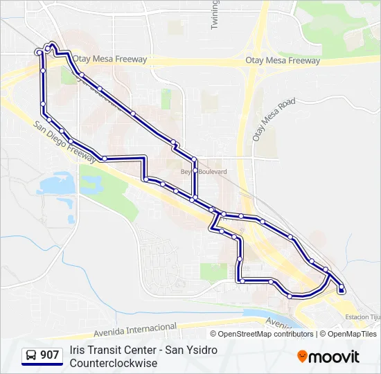 907 Bus Line Map