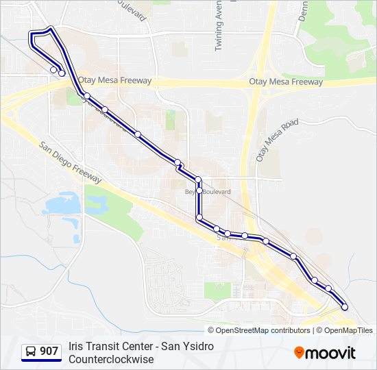 907 bus Line Map