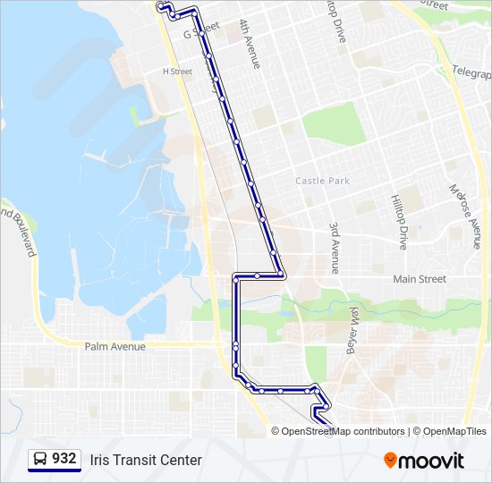 932 Bus Line Map