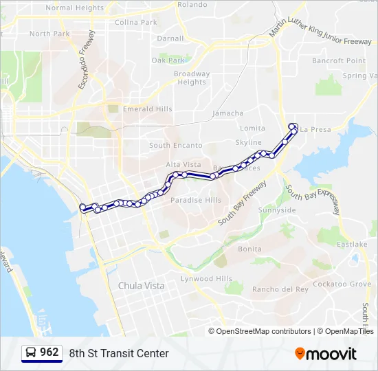 962 Bus Line Map