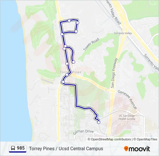 985 Bus Line Map