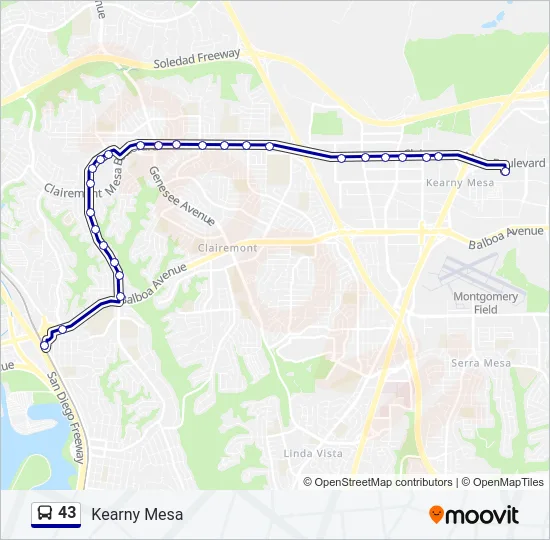 43 Bus Line Map