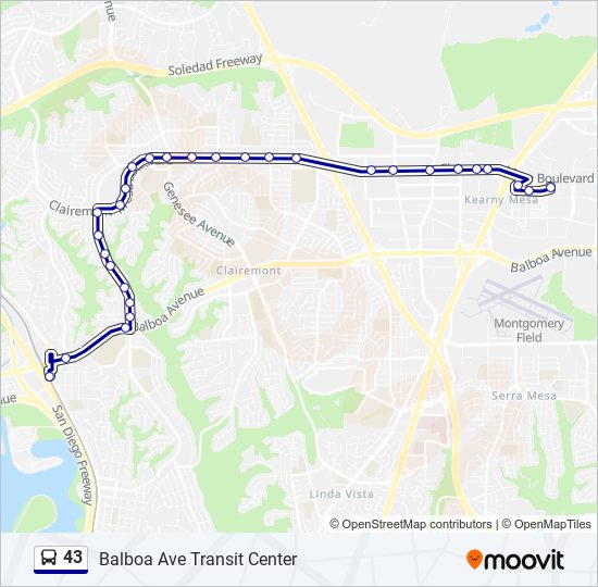 Mapa de 43 de autobús