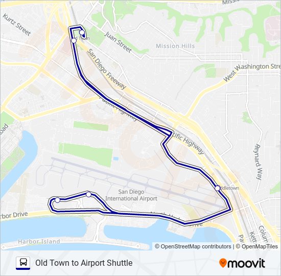 OLD TOWN TO AIRPORT SHUTTLE bus Line Map