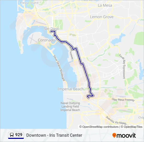 929 Bus Line Map