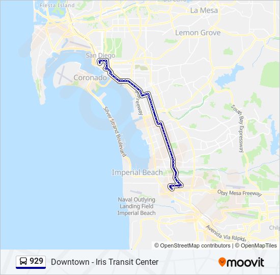 929 bus Line Map