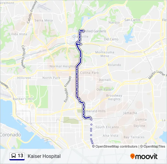 13 Bus Line Map